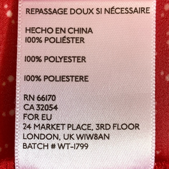 Urban Outfitters Bow Tie Blouse coincidence & chance Red White Dot Small S - Picture 9 of 15